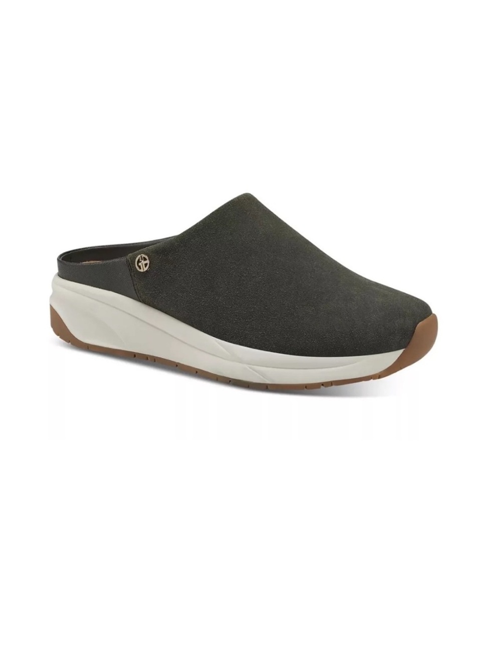 Giani Bernini Nathalee Suede Mules Sneaker Olive Green Slip On Size‎ 11